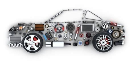 Many Car Parts On White Background Stock Illustration Illustration Of