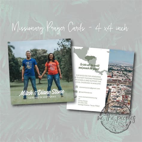 Photo Missionary Prayer Cards Missions Announcement Card 4 X Etsy