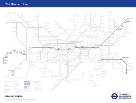Transit Maps Official Map New Tfl Elizabeth Line Overview Tube Map