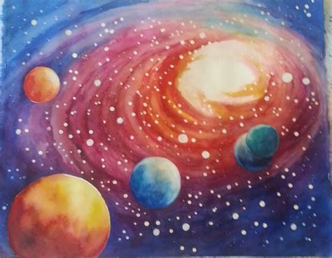 Space Watercolor Painting