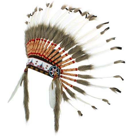 Indian Headdress Chief Feathers Bonnet Native American Gringo Fancy