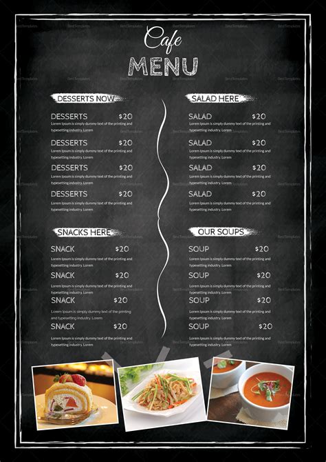 Black Cafe Menu Table Tent Design Template In Psd Word