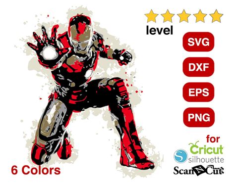 Iron Man Svg Eps Dxf Iron Man Png For Cricut Silhouette Cameo