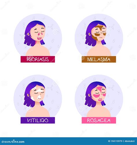 Facial Skin Problems A Young Girl With Unhealthy Skin Vector