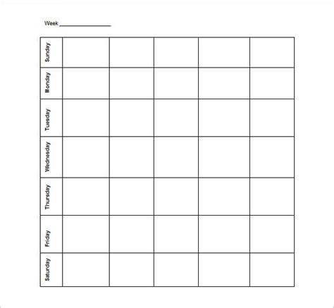 Blank Schedule Template 23 Free Word Excel Pdf Format Download