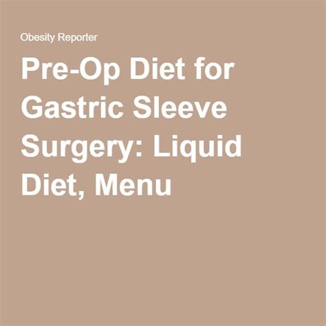 Pre Op Gastric Sleeve Diet Recipes Dietjulc