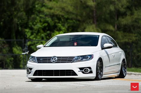 Volkswagen Cc R Line Gets Stanced On Vossen Vle 1 Wheels Autoevolution
