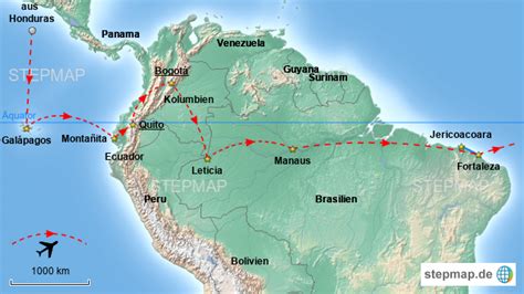 Stepmap Äquator Landkarte Für Südamerika