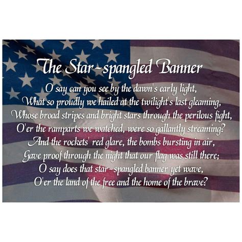 Star Spangled Banner Lyrics Poster 19x13