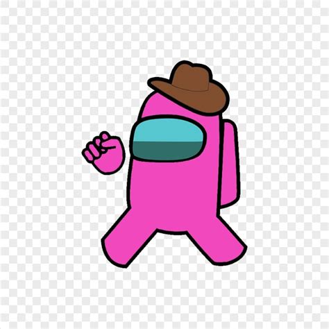 Hd Pink Among Us Crewmate Character With Cowboy Hat Png Citypng