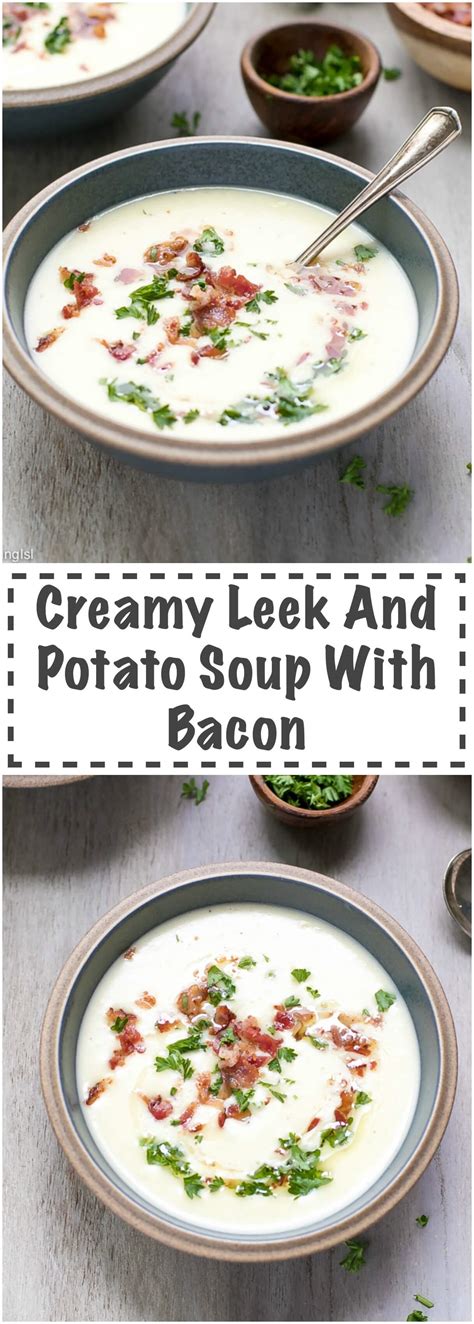 Dice and then sauté it in a large stockpot until it's nice and crispy. Creamy Leek And Potato Soup With Bacon Recipe - Cooking LSL