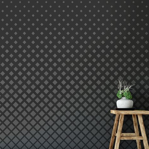 Organic Black Squares Small Pattern Wallpaper