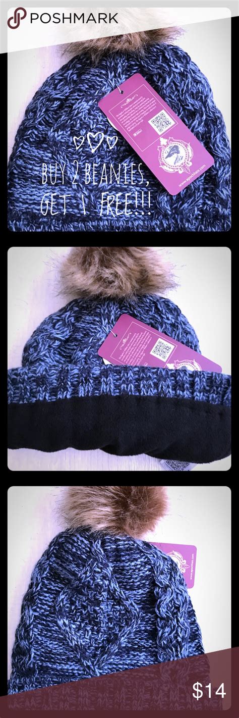 Blue Flannel Lined Nwt Beanie Blue Flannel Cute Beanies Lined