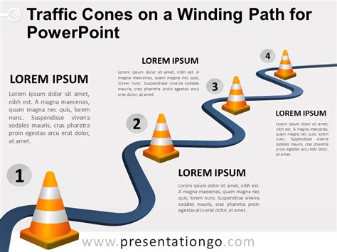 Traffic Cones On A Winding Path For Powerpoint Presentationgo