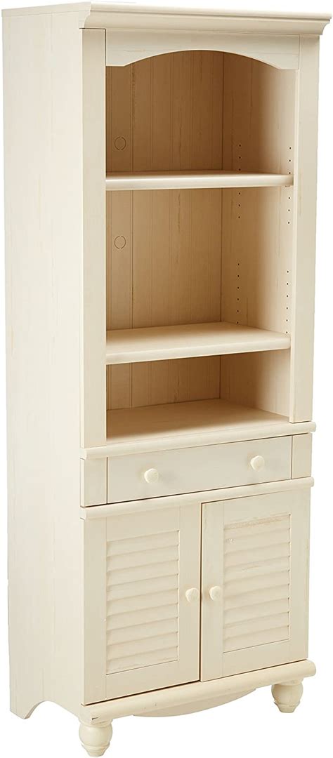 Sauder Harbor View Librarybookcase With Doors Antiqued