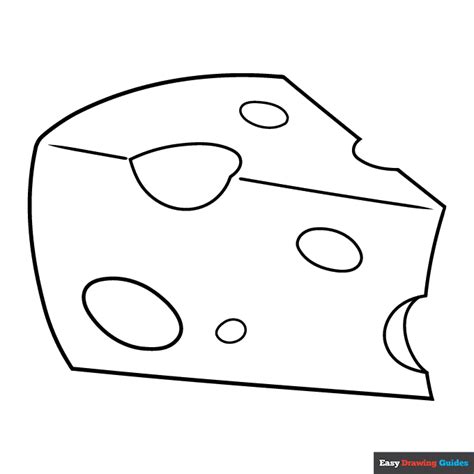 Cartoon Cheese Coloring Page Easy Drawing Guides