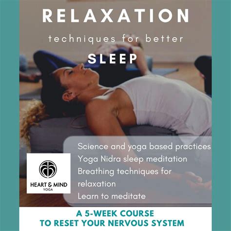 Relaxation Techniques For Better Sleep A 5 Week Yoga Course — Heart