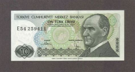 1970 10 TURK LIRASI TURKEY CURRENCY GEM UNC BANKNOTE NOTE MONEY BANK