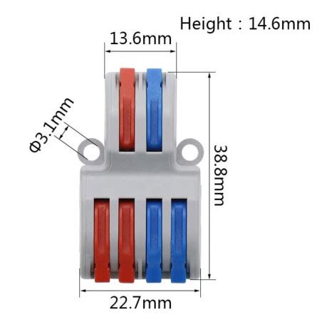 Bornier de connexion rapide 2 ENTRÉES 4 SORTIES 0 08 4 0 mm²