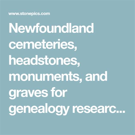 Newfoundland Cemeteries Headstones Monuments And Graves For