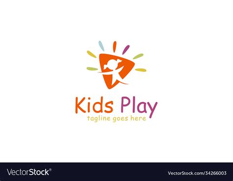 Kids Play Logo Design Royalty Free Vector Image