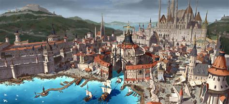 Artstation Medieval Port City Level Design 달 봉이 Fantasy Landscape