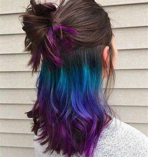 Pin By Danielle RioBruno On COLOR Blue Purple Tones Hidden Hair Color Underlights Hair Bold