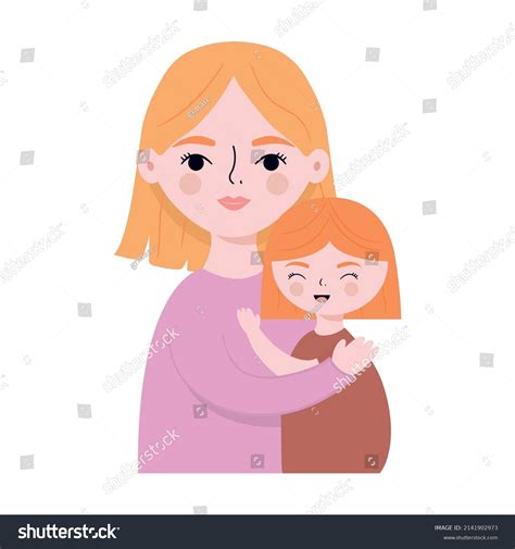 Illustration Mother Hugging Her Daughter Stock Vector Royalty Free Shutterstock