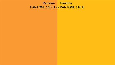 Pantone 130 U Vs Pantone 116 U Side By Side Comparison