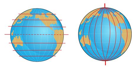 Line Of Meridian On A Map World Map