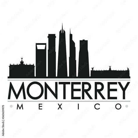Monterrey Mexico America Skyline Silhouette Design City Vector Art