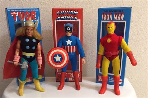 1970s Mego Marvels Avengers Captain America Thor Ironman 8 Af W