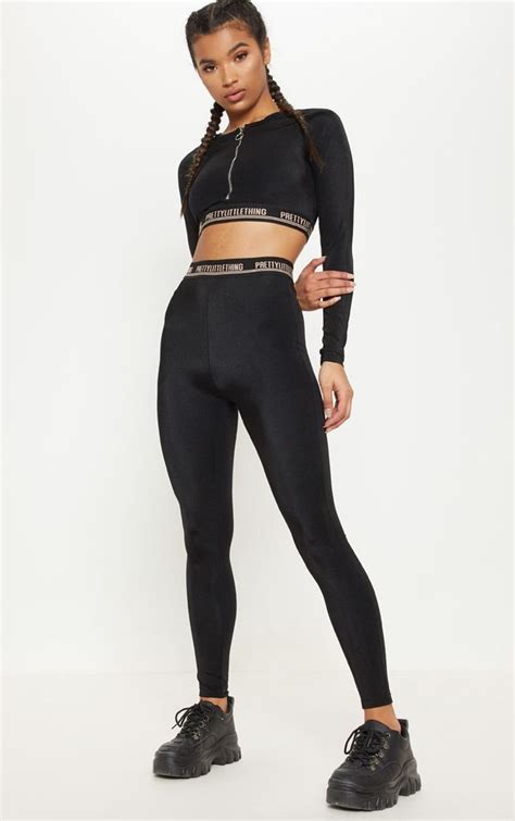 Prettylittlething Black Gym Legging Gym Clothes Women Black Gym Leggings Sporty Outfits
