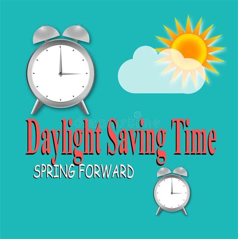 Daylight Saving Time With Clock And Sun Stock Illustration