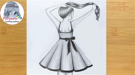 How To Draw A Girl With Beautiful Dress Step By Step Pencil Sketch