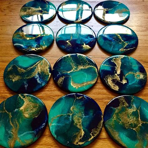 Made To Order Hand Painted Wood Coaster Set Functional Art Etsy