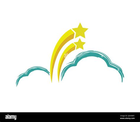 Clouds Combined With Rising Star Illustration Stock Vector Image And Art