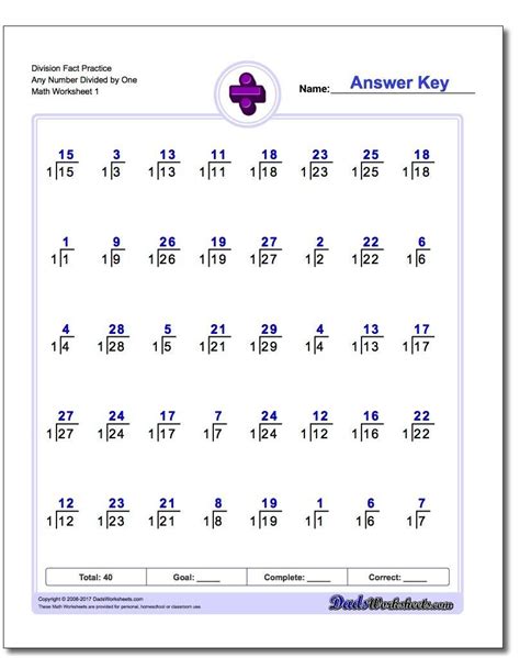 printable math worksheets   grade  answer sheet learning