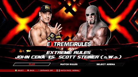 Wwe 2k14 John Cena Vs Scott Steiner Extreme Rules Match Nwo Pack Dlc Youtube