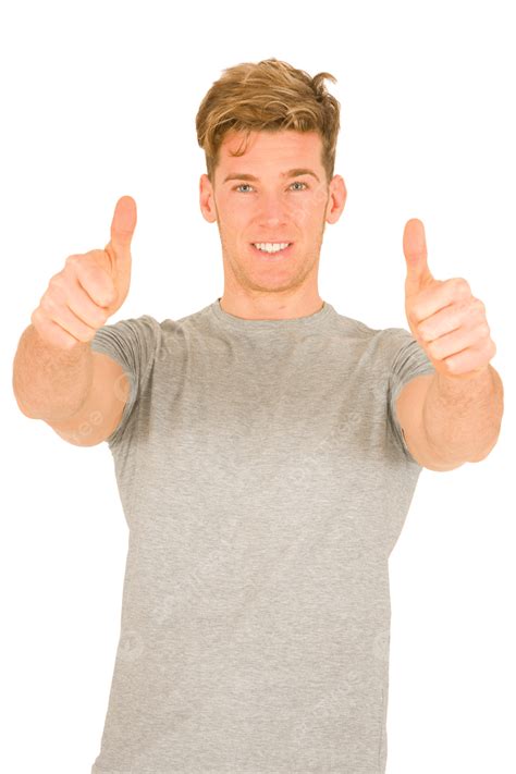 Young Man With Thumbs Up Blond Arms Thumbs Casual Man Png