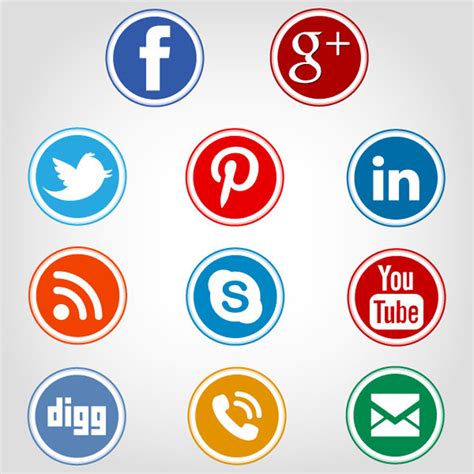 10 Social Media Icons Circle Images Free Social Media Icons Circle