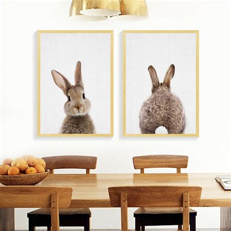 Baby Bedroom Decoration Rabbit Wall Art Cute Rabbit Etsy Rabbit