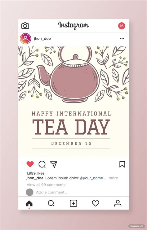 International Tea Day Instagram Post Template In Psd Download