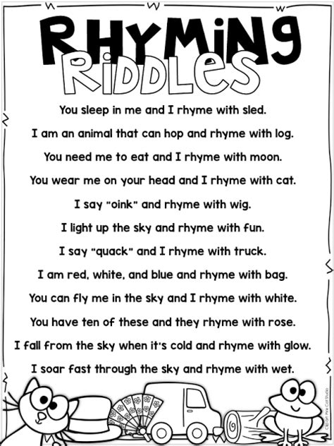 All About Rhyming Freebies Included Little Minds At Work