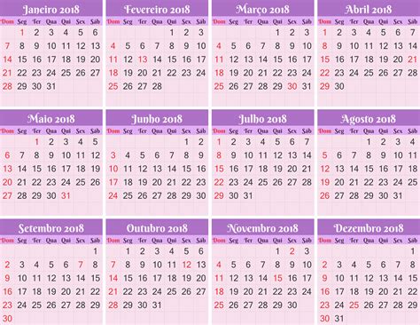 Calendário 2018 Psdcdraipdf Calendários Grátis