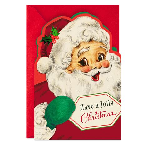 Have A Jolly Christmas Vintage Santa Christmas Card Greeting Cards Hallmark