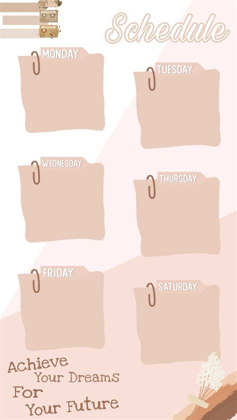 Template Jadwal Pelajaran Aesthetic Schedule Design Paper Background