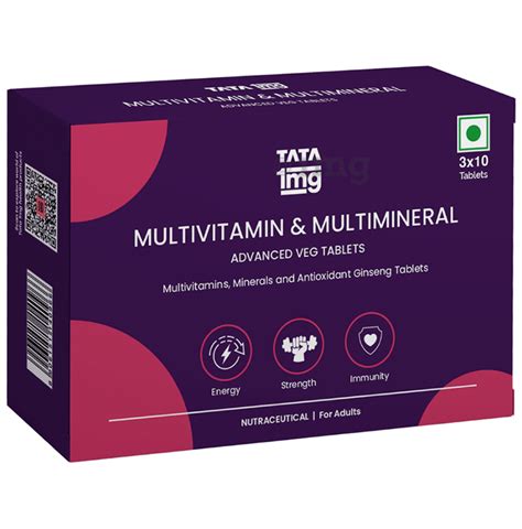 Tata 1mg Multivitamin Veg Tablet With Multimineral For Immunity Energy