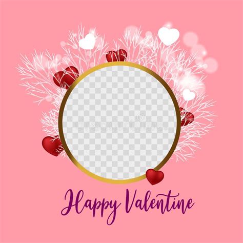 Sweet Template Photo Frames On The Day Of Love Valentine Stock Vector