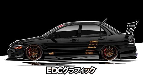 Hd Wallpaper Edc Graphics Mitsubishi Lancer Evolution Jdm Render